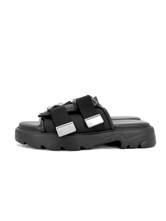 Bottega Veneta Sandals Flash Shoes 43 Rubber Leather Nylon Black Silver main image 10